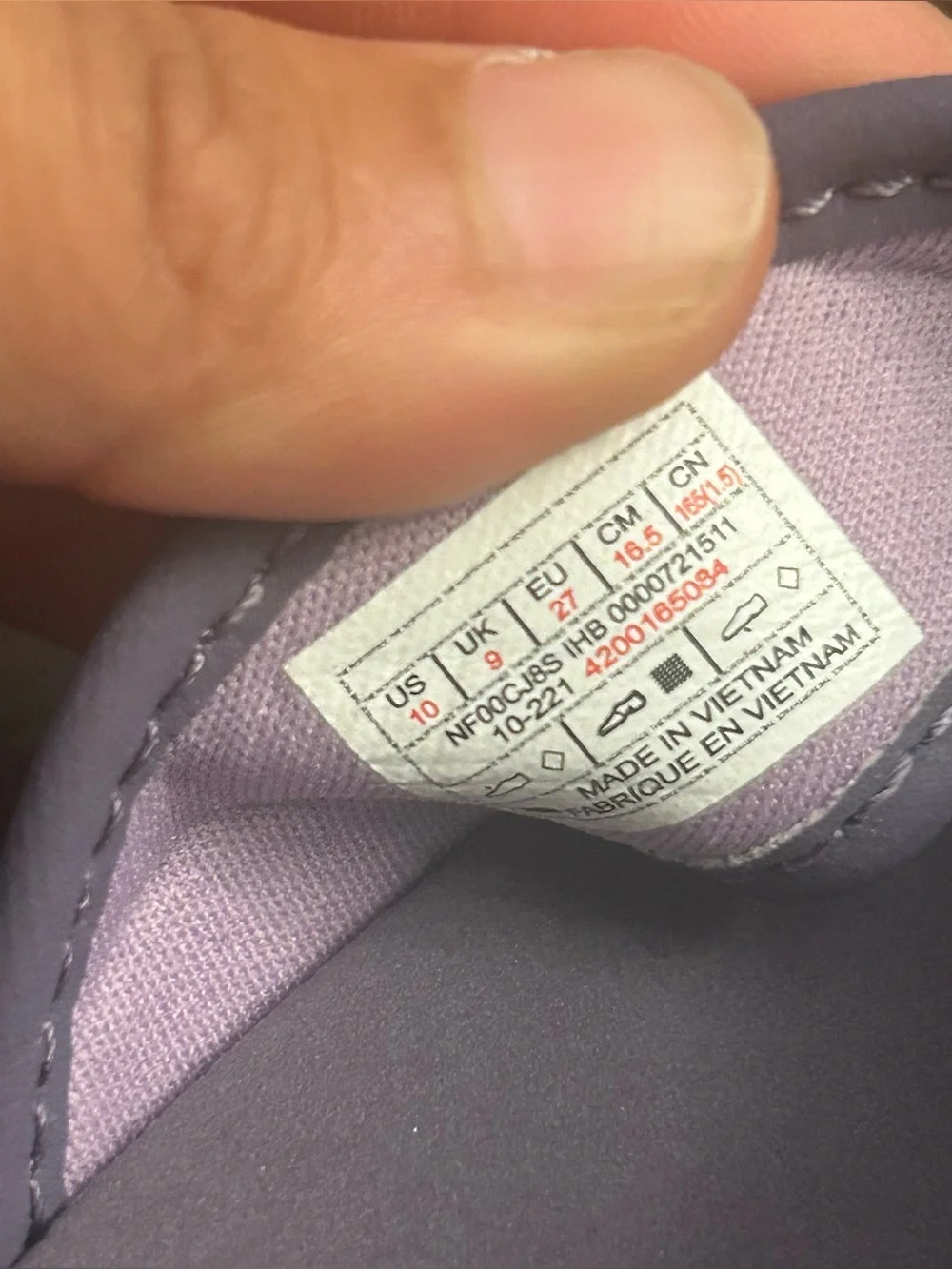 THE NORTH FACE Kids Base Camp Flip Flops, Lunar Slate/Lupine, new size 10